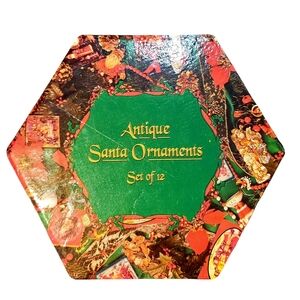 2" Antique Santa Ornaments Set Of 12 in Box